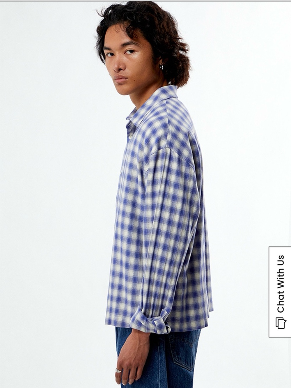 PacSun Blue Plaid Button-Down Shirt boxy fit M